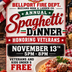 Annual Spaghetti Dinner Honoring Veterans – November 13